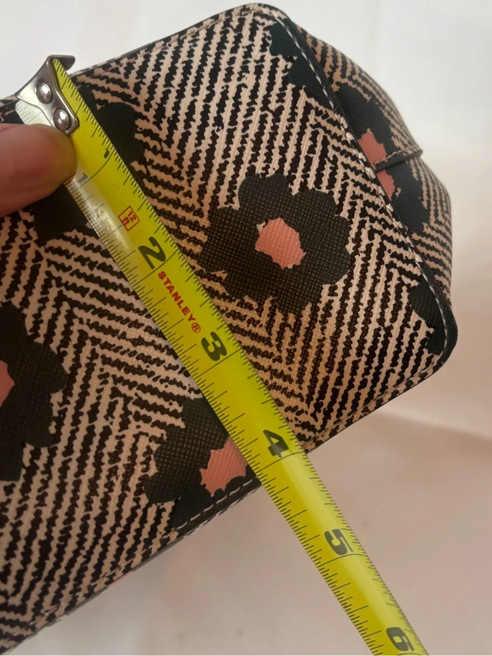 Kate Spade Saffiano PVC Herringbone Floral Shoulder Tote Peacock Multi Dust Bag